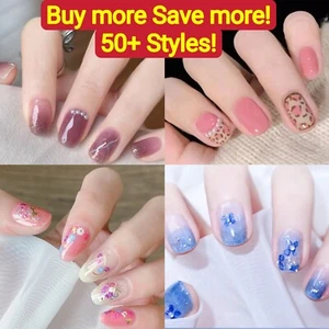 Nail Art Stickers Decals DIY Stylish Glitter Full Cover Nail Wraps Self-adhesive - Picture 1 of 328