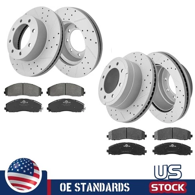 Pastillas de freno rotores de disco delanteros traseros 4x4 para Ford F-250 F-350 Super Duty SRW 14-22 Foto 1 de 4