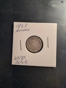 1853 Seated Liberty Dime with Arrows **NICE COIN EXCELLENT FILLER** - Picture 1 of 2