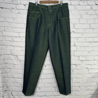 Vintage Guess Mens 075 Pascal Fit Jeans 38x33 ACID GREEN INDIGO Tapered Leg Rare - Image 1 of 4