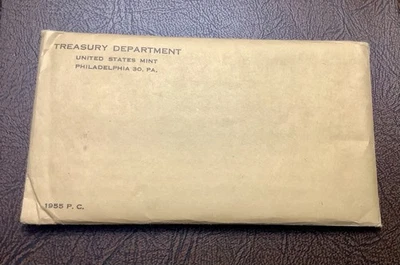 1955 US Mint Silver Proof Set Flat Pack Unopened Sealed OGP Gold Envelope 04 - Image 1 of 4