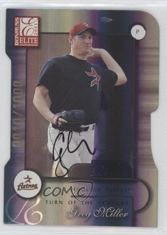 2001 Donruss Elite Turn of the Century Die-Cut /1000 Greg Miller Rookie Auto RC - Image 1 of 2