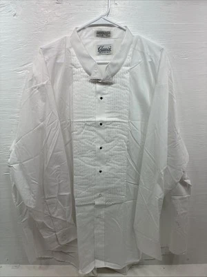 New Classix White Long Sleeve Button Up English Shirt 20-20.5 4XL X-101 - Image 1 of 4