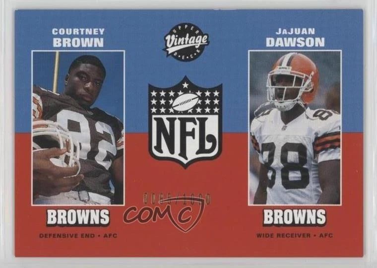 2000 Upper Deck Vintage Preview /1000 Courtney Brown JaJuan Dawson #12 Rookie RC - Image 1 of 2