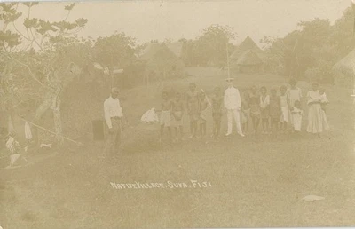 Fiji, SUVA, Native Village (1910s) Melanesia RPPC Postcard - Image 1 of 2