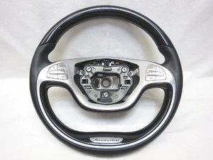 No Inflator Rare W222 Benz S Class Genuine Wood Steering Wheel A 222 460 5603 - Picture 1 of 10