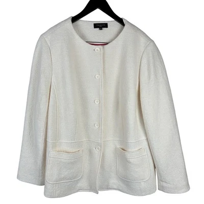 NWOT Talbots Jacket Wool Blend Ivory 20W Boucle Old Money Quiet Luxury Minimal - Image 1 of 4