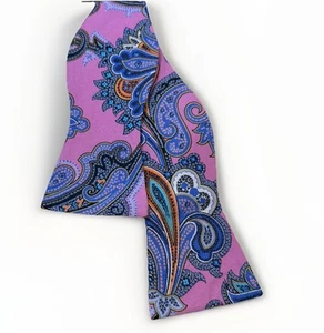 Daniel Cremieux Silk Blend Bow Tie Pink Paisley Floral Adjustable NWT $39 - Picture 1 of 4