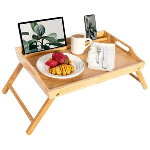 ROSSIE HOME Extra Large Bamboo Wood Bed Tray, Lap Tray, Lap Desk with Phone H... - Afbeelding 1 van 6
