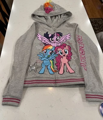 MY LITTLE PONY “Friendship” Sudadera con Capucha con Alas Talla 14 Unisex Gris Nueva Foto 1 de 4