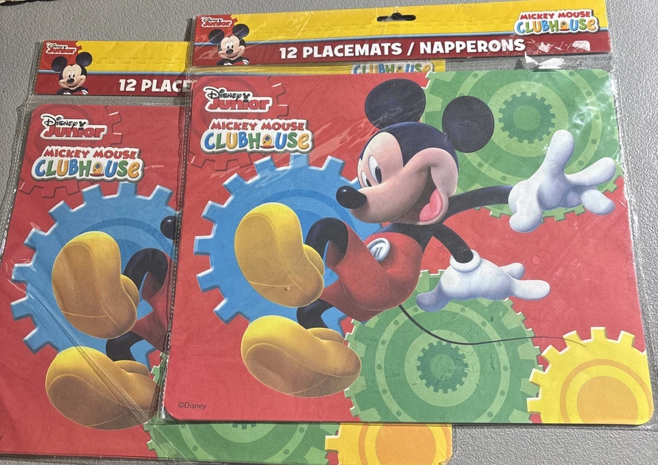 Disney Junior Mickey Mouse Clubhouse Birthday Placemats 12 Ct - Lot Of 2 - Image 1 of 1