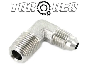 Adaptador de acero inoxidable de 90 grados AN-4 (4AN AN04) a 1/4" NPT - Imagen 1 de 1