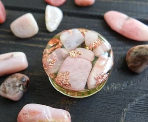 Ópalo Rosa Tapones y Túneles Pendientes Medidores de Resina para Mujer Piedra Boda Regalo - Imagen 1 de 4