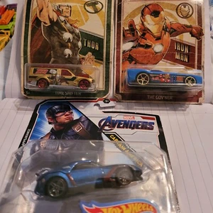 Hot Wheels Mavel Super Heroes Edition Cars NIB Capt America, Thor, Iron Man - Picture 1 of 18
