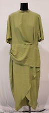 Asos Women's Tall High Neck Drape Wrap Front Dress AH4 Sage Green UK:20 US:16