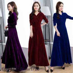 New Women's Elegant Velvet V-neck Shirt, Full Length Western Dress Jacket - Picture 1 of 20