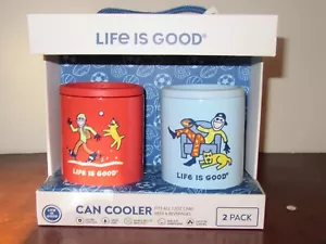 LIFE IS GOOD 12 OZ LATTINA REFRIGERATORE "LOUNGE JAKE & RACCHETTE DA NEVE JAKE & ROCKET" OTTIMO REGALO - Foto 1 di 9