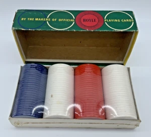 Vintage NOS Hoyle Poker Chips 7880 Plastic 100 Pcs Interlocking Stancraft New - Picture 1 of 8