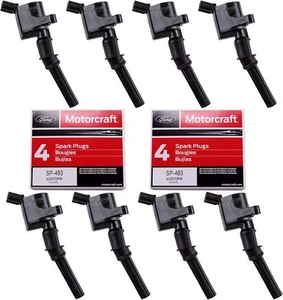 MAS Set of 8 Ignition Coil DG508 and Motorcraft Spark Plug SP493 compatible with - Picture 1 of 7