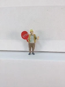 Arttista #1234 - Road Worker with Sign - O Scale Figure - Model Trains - NEW - Picture 1 of 1