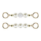 2PCS Handbag Chain Strap Extender Artificial Pearl Bead for Clutch Gold/White