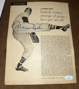 Warren Spahn Autographed Signed Auto Sport Magazine Page 1950 Boston Braves JSA - Picture 1 of 8