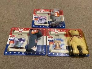 TY Beanie Babies American Trio 1996 Set of all 3  Excellent! -B2 - Picture 1 of 11