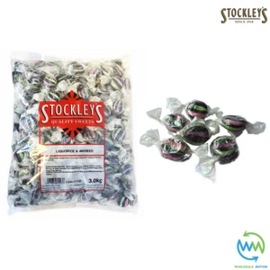 Old Fashioned LIQUORICE & ANISEED Stockleys INDIVIDUAL Wrapped SWEETS Portion UK - Picture 1 of 4