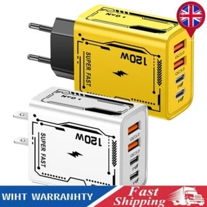 120W Fast Charging 4 Ports Super Fast Charger USB C Wall Charger Power Adapter - Picture 1 of 23