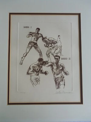 Leroy Neiman "Rounds 1&2" 手工签名和编号 Ali-Frazier Suite 1972 蚀刻! — 第 1/4 张图片