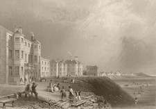 Blackpool. Lancashire. BARTLETT 1842 old antique vintage print picture