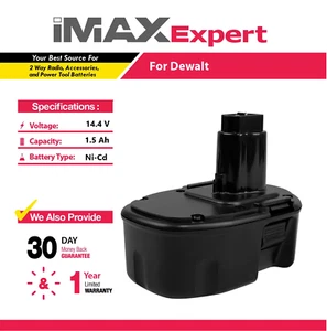 Batería de NiCd de 14,4 V 1,5 Ah para Dewalt DW9094 DW9091 DC9091 DE9038 DE9091 DE9092 - Imagen 1 de 7
