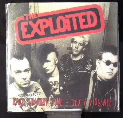 The Exploited Race Against Time Sex & Violence 7" Red Vinyl Ltd Ed ary 8086 - Image 1 of 4