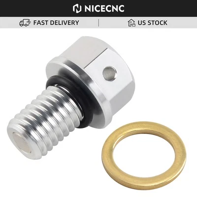 Tapón de perno de drenaje de aceite magnético M10x1.5 para Kawasaki KX 65 85 100 125 250 250F 450F Foto 1 de 4