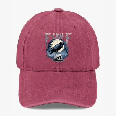 Gorra de béisbol F-CAW-F calavera de cuervo gótica punk rock de colección sombrero de papá unisex Foto 1 de 4