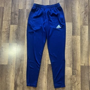 Adidas Mens Track Pants Size Small Blue Drawstring Zip Ankles Pockets - Picture 1 of 15