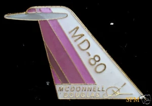 MD-80 SOMBRERO DE SOLAPA DE COLA PIN UP McDONNELL DOUGLAS LOGOTIPO AVIÓN DE AEROLÍNEA COMERCIAL - Imagen 1 de 24
