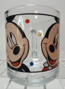 Vintage Walt Disney Mickey & Minnie Mouse Anchor Hocking Clear Coffee Mug - Picture 1 of 5