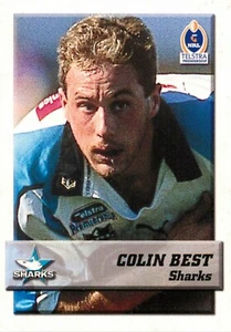 2002 CRONULLA SHARKS NRL Card COLIN BEST Daily Telegraph - Bild 1 von 2