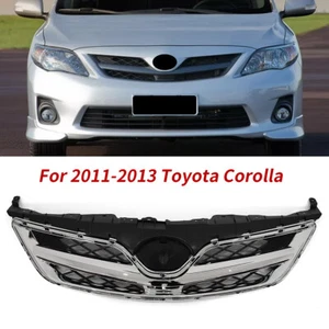 Front Bumper Chrome Upper Grille Assembly For 2011 12 2013 Toyota Corolla Grill - Picture 1 of 12