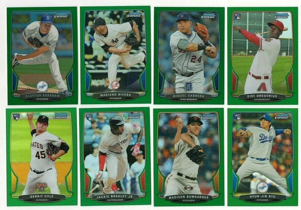 2013 年 Bowman 铬绿色反光平行单张卡 #130-188 新秀 RC Ref — 第 1/1 张图片