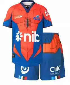 Auckland Blues 2025 Union Toddler Spiderman Marvel Jersey & Short Set 0-6 - Foto 1 di 4