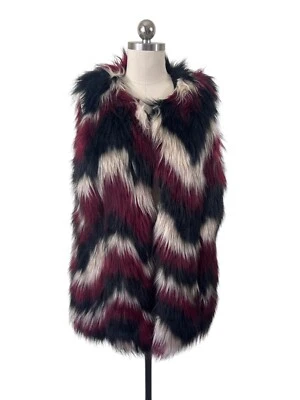 Chaleco de imitación Y2K Fever para mujer mediano negro borgoña Avante Garde Indie Slieeze Boho Foto 1 de 4