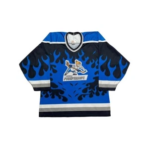 Vintage Phoenix Roadrunners Blue Flame Hockey Jersey - Picture 1 of 4