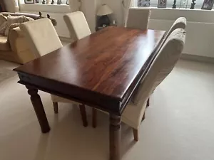 John Lewis Maharani Solid Sheesham Wooden Dining Table - Picture 1 of 8