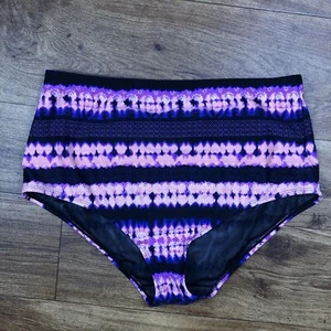 Torrid Women Sz 0 (L) Purple Blue Peach Bikini Bottoms Swim - Picture 1 of 7