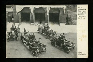 Fire Fighting postcard Auto Department Joplin, Missouri MO Vintage 1909 - Picture 1 of 2