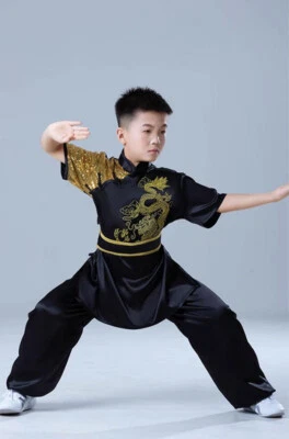 Traditional Chinese Kung Fu Uniform Martial Arts Suit Dragon Embroidery Outfit - Image 1 of 4