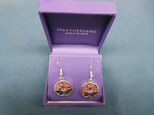 Lovely Scottish Heathergems Tree of Life Pendant Drop Earrings - Picture 1 of 5