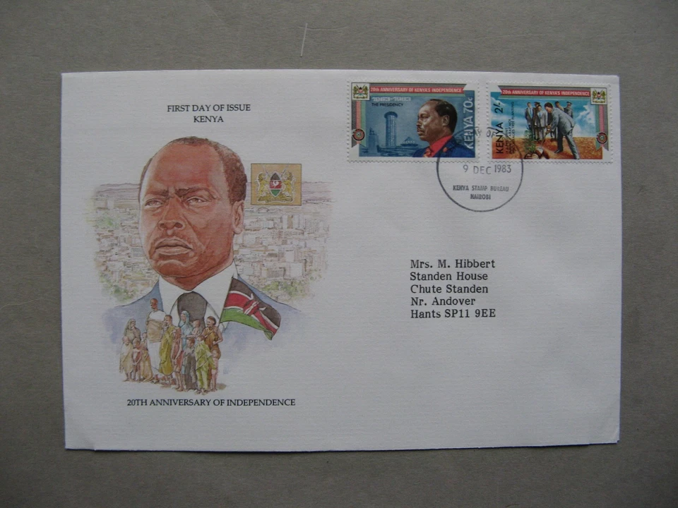 KENYA, cover FDC 1983, 20th ann. independence, Daniel arap Moi tree planting - Image 1 of 1